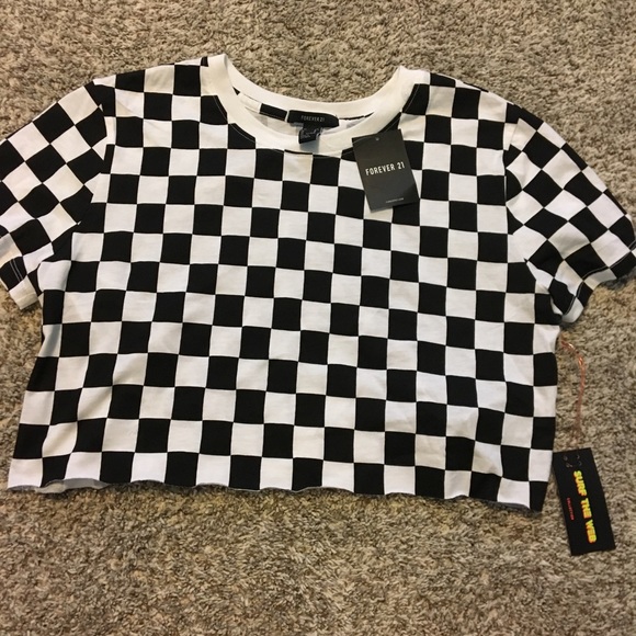 checkered crop top forever 21